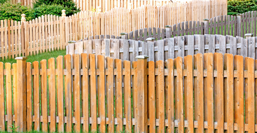 wooden fences together